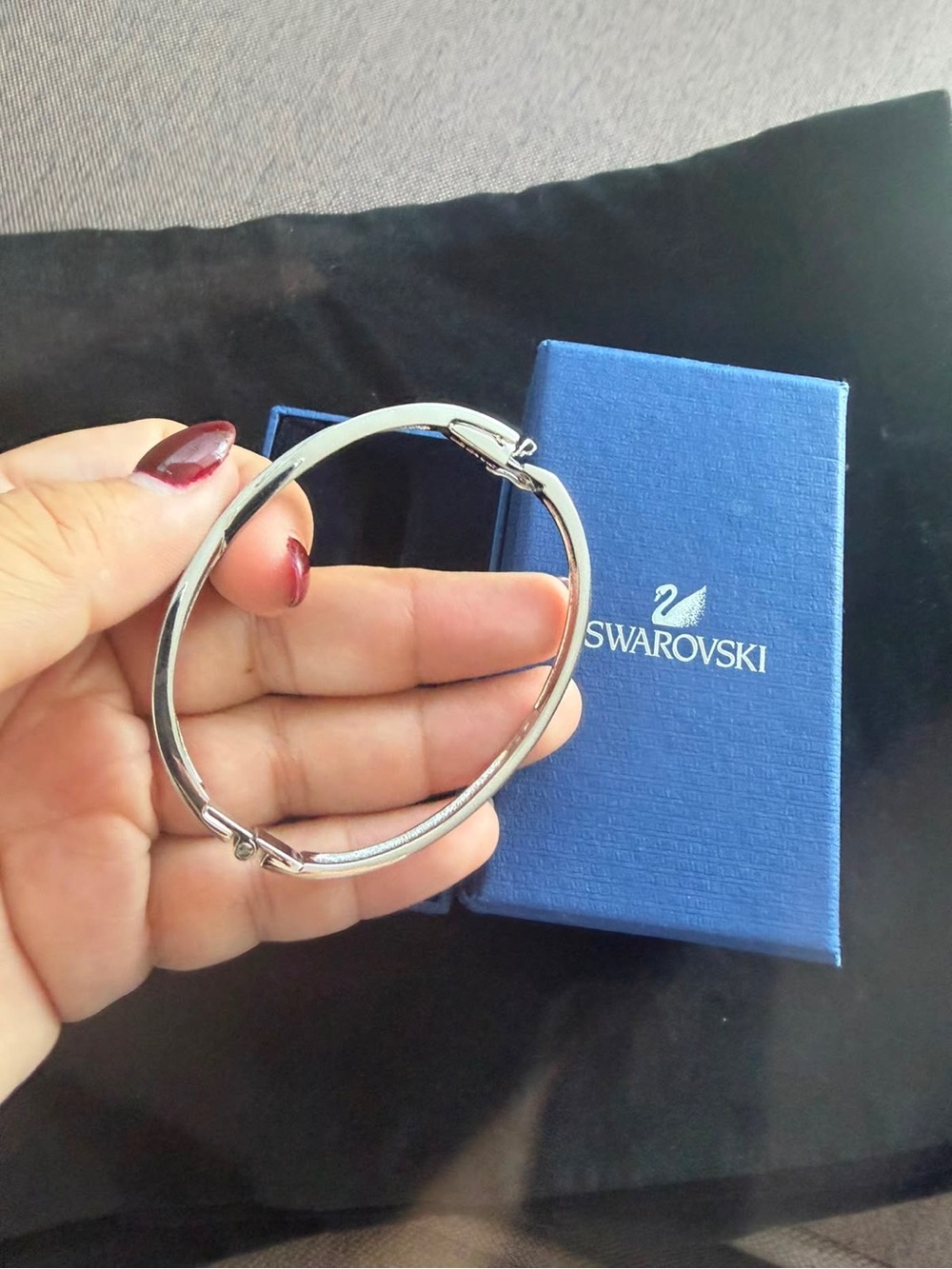 Swarovski Silver-Tone Crystal Bangle Bracelet - Picture 10 of 14